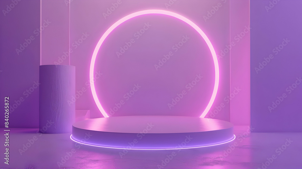 3d Abstract modern minimal pastel violet background illuminated with bright light Showcase scene with cylinder podium for product presentation 3d Abstract modern minimal pastel violet background illuminated with bright light Showcase scene with cylinder podium for product presentation