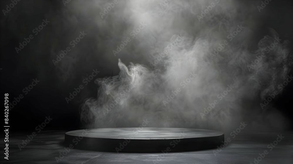 Podium black dark smoke background product platform abstract stage texture fog spotlight Dark black floor podium dramatic empty night room table concrete wall scene place display s Podium black dark smoke background product platform abstract stage texture fog spotlight Dark black floor podium dramatic empty night room table concrete wall scene place display s