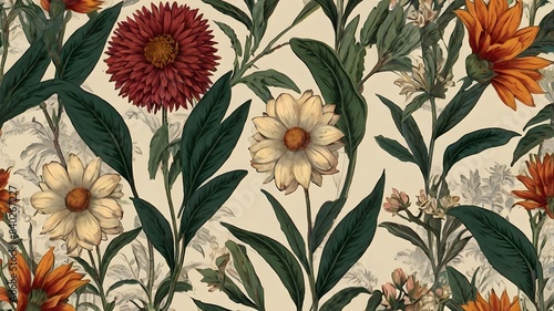 seamless background with flowers