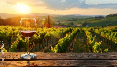 Sunset vineyard wine tasting experience