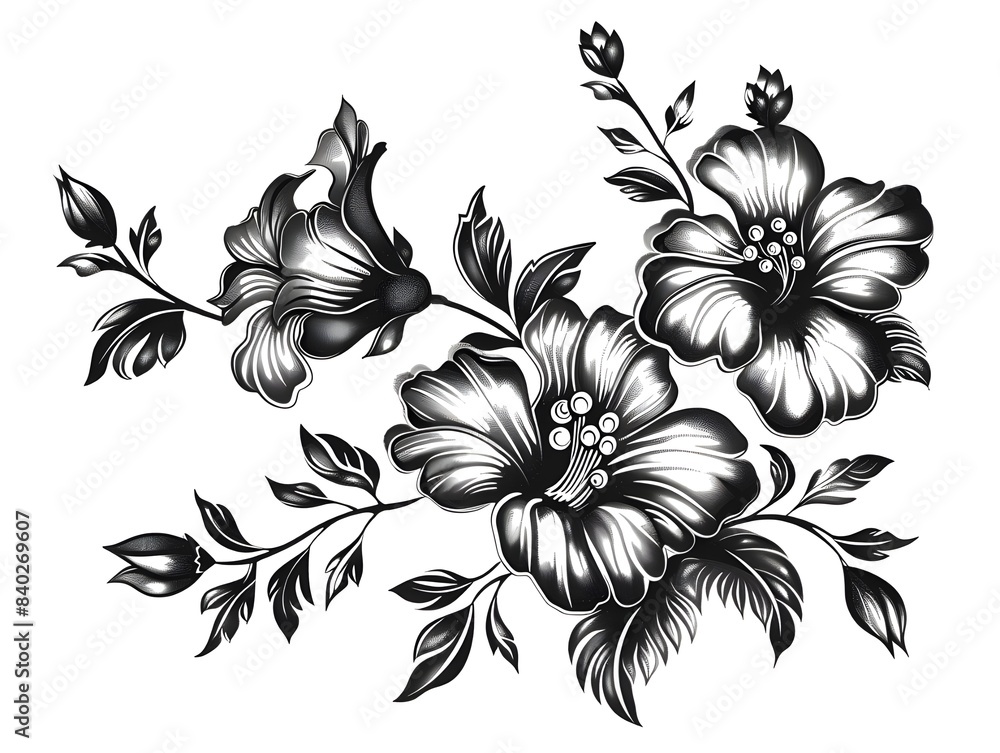 black and white floral background black and white floral background