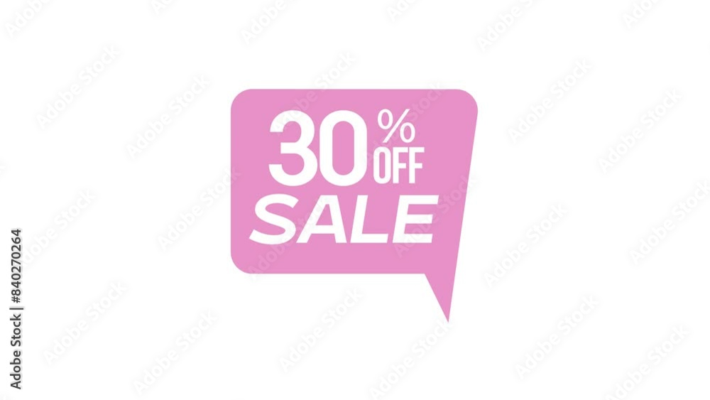 Pink 30% off sale animation banner, Simple animation label banner promotion sale Pink 30% off sale animation banner, Simple animation label banner promotion sale