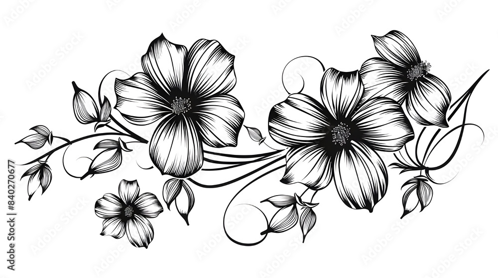 black and white flower black and white flower
