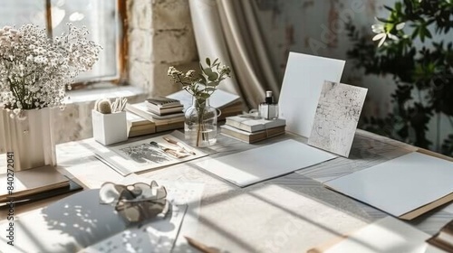 Exquisite Event Design Studio Elegant Business Cards Mood Boards and Fabric Samples for Luxury Events