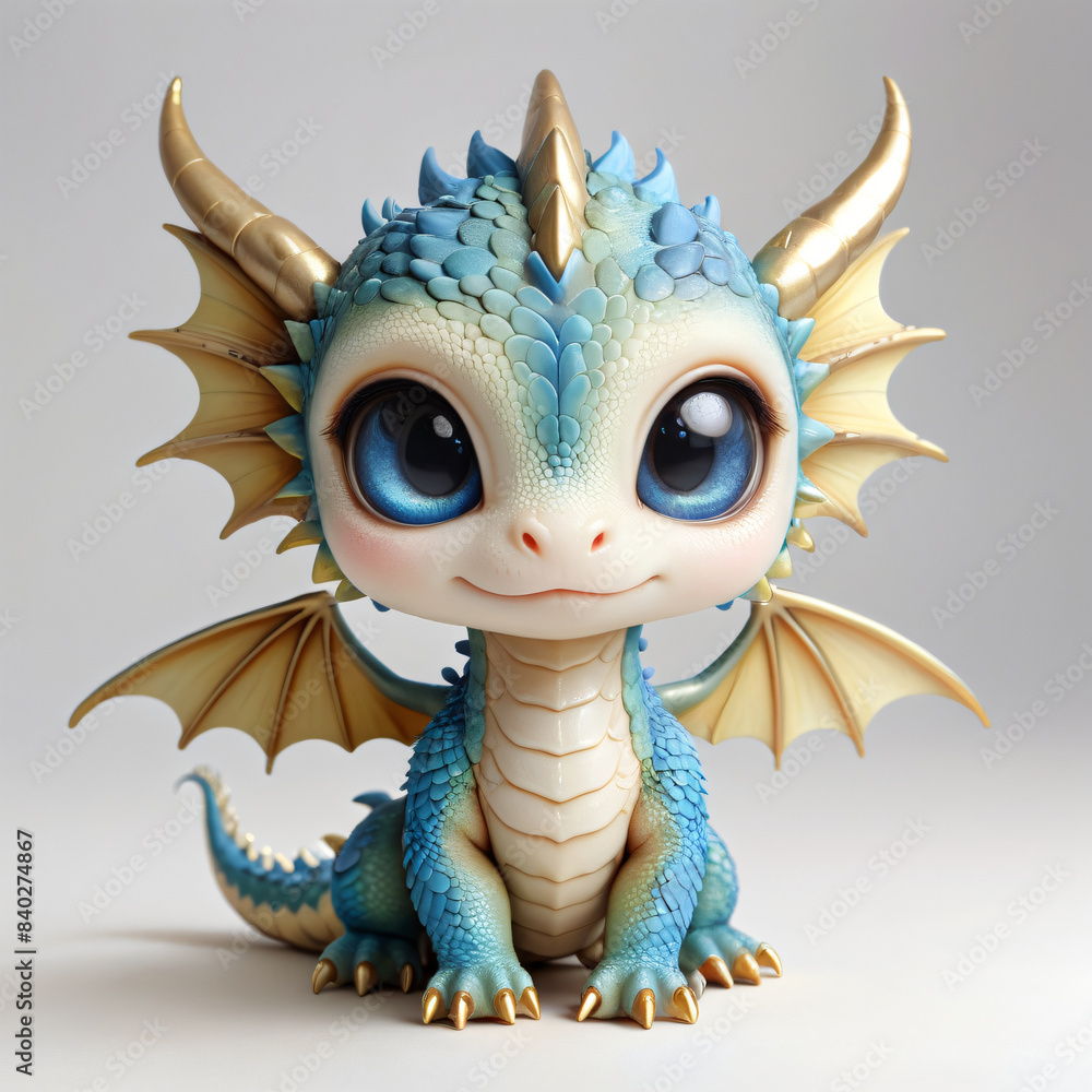Blue dragon on white background Blue dragon on white background
