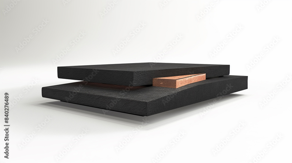 Featuring a platform of matte black basalt with rose gold highlights, the podium stage combines modern elegance with a touch of warmth Featuring a platform of matte black basalt with rose gold highlights, the podium stage combines modern elegance with a touch of warmth