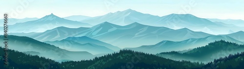 a majestic mountain stands tall amidst a lush forest  under a clear blue sky