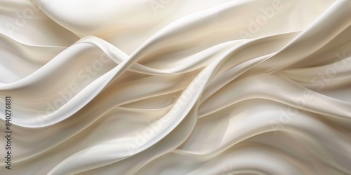 White Satin Fabric With Smooth, Flowing Drapes