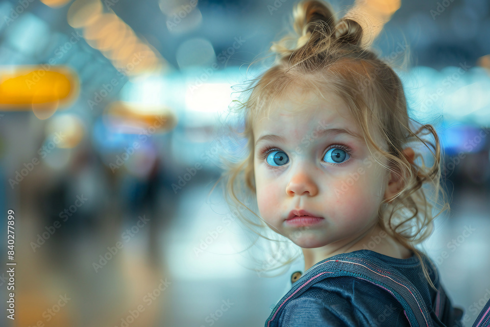Poor little kid lost in big city forest woods airport street, Generative AI modern technology picture Poor little kid lost in big city forest woods airport street, Generative AI modern technology picture