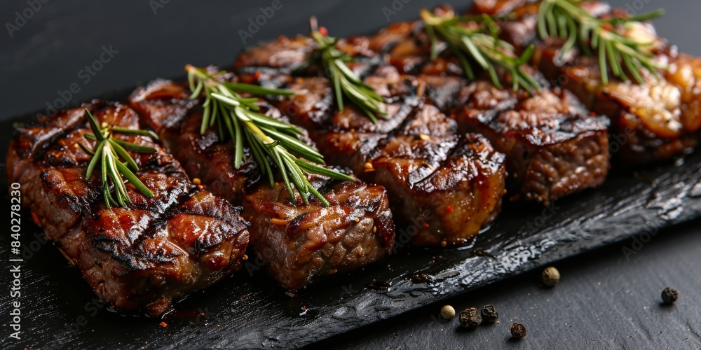 A succulent slice of grilled steak seasoned with rosemary and spices, perfect for lunch or dinner. A succulent slice of grilled steak seasoned with rosemary and spices, perfect for lunch or dinner.