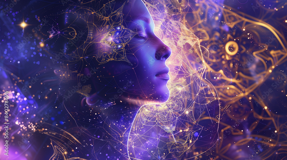 digital art, face profile, futuristic, neural network, abstract, artificial intelligence, technology, sci-fi, blue tones, glowing, female profile, serene, modern, digital portrait, data visualization digital art, face profile, futuristic, neural network, abstract, artificial intelligence, technology, sci-fi, blue tones, glowing, female profile, serene, modern, digital portrait, data visualization