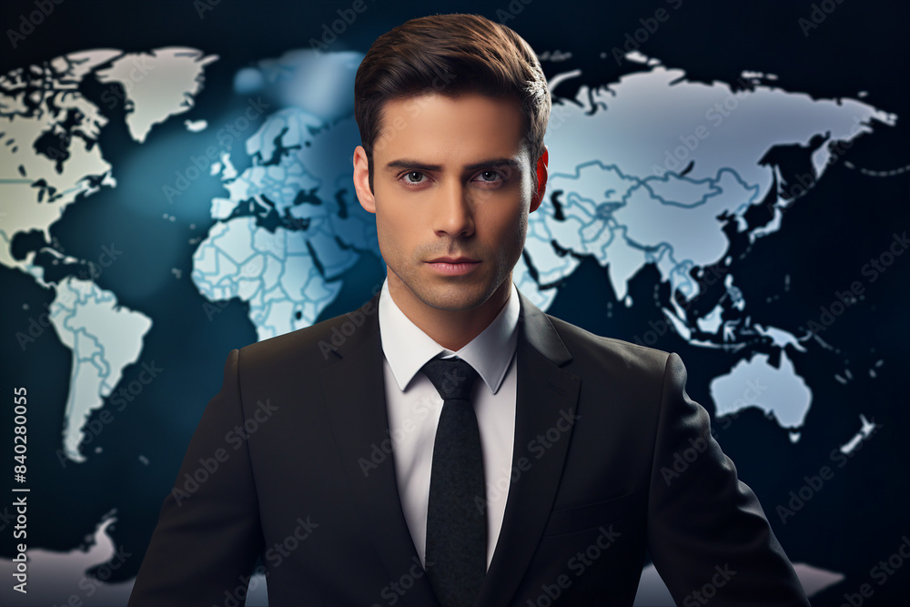 Professional reporter journalist in front of camera making breaking news reportage Generative AI picture Professional reporter journalist in front of camera making breaking news reportage Generative AI picture