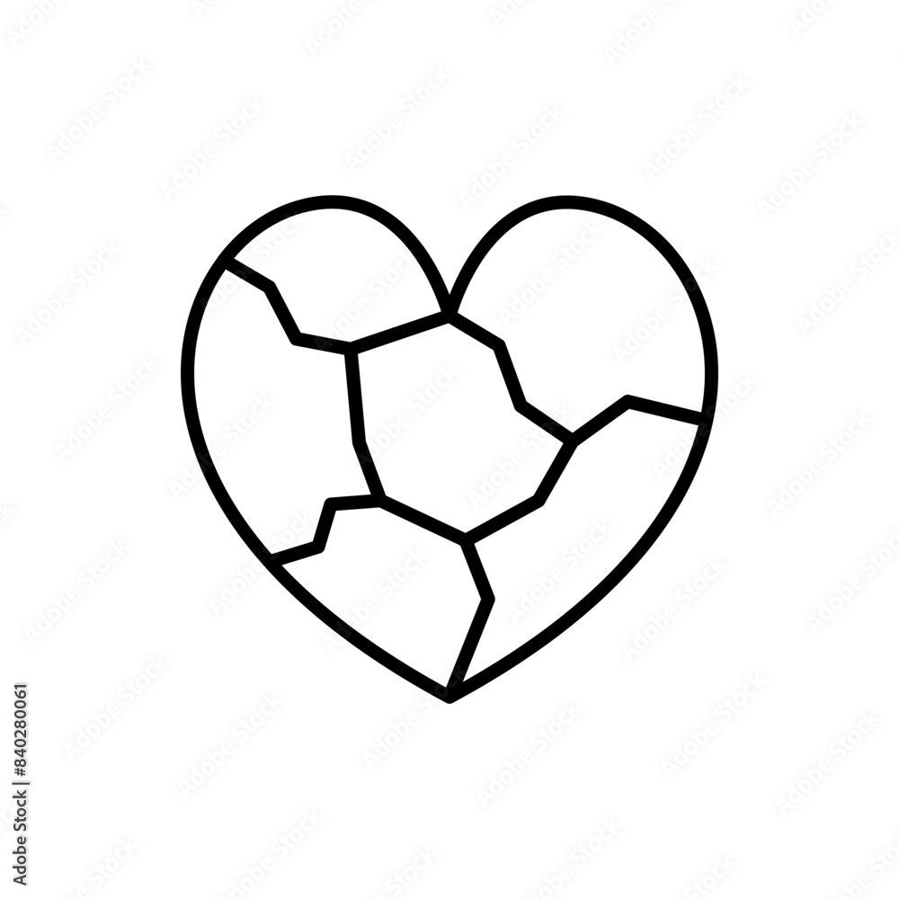 Broken heart outline icons, minimalist vector illustration ,simple transparent graphic element .Isolated on white background Broken heart outline icons, minimalist vector illustration ,simple transparent graphic element .Isolated on white background