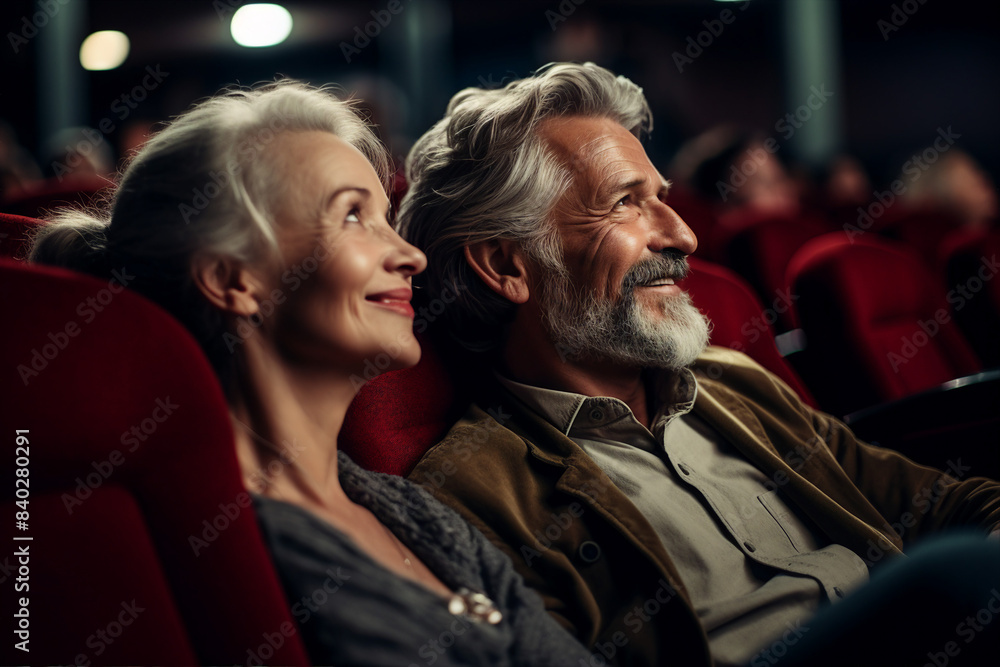 Middle aged loving couple together on vacation AI generated Middle aged loving couple together on vacation AI generated