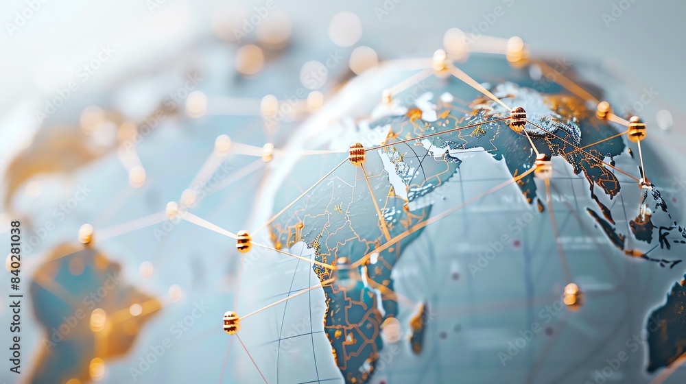 fashion editorial of A close-up of a globe, with statistical graphs representing global financial flows appearing as a mesmerizing network of interconnected lines and nodes, highlighting the global fashion editorial of A close-up of a globe, with statistical graphs representing global financial flows appearing as a mesmerizing network of interconnected lines and nodes, highlighting the global