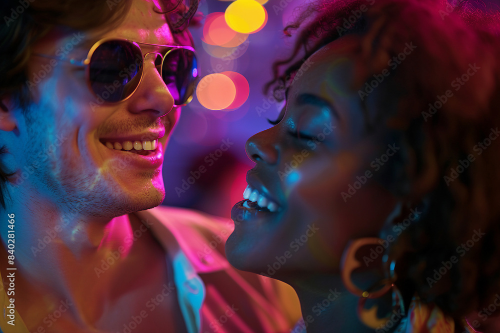 Obraz premium Generative AI illustration of happy people have fun weekend party
