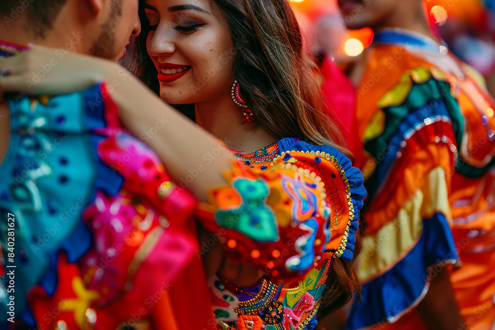 Generative AI illustration of happy cheerful people celebrate summer traditional event Generative AI illustration of happy cheerful people celebrate summer traditional event