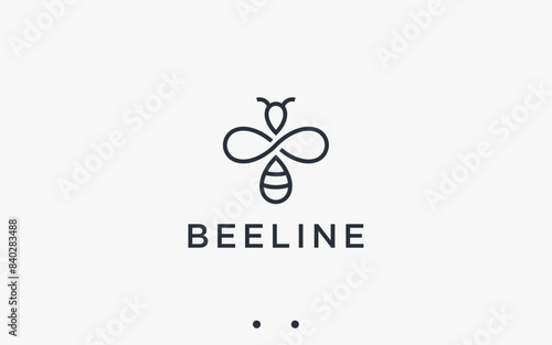 bee logo design vector silhouette illustration