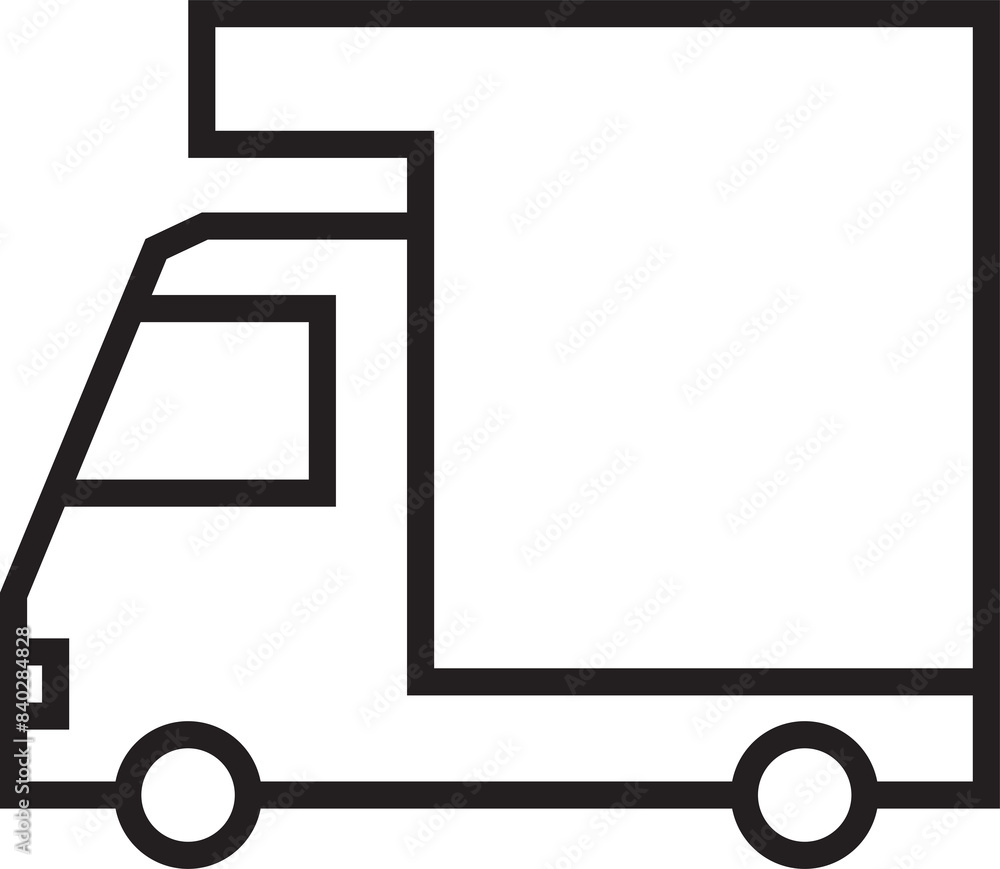 Small Truck Icon Line Art
