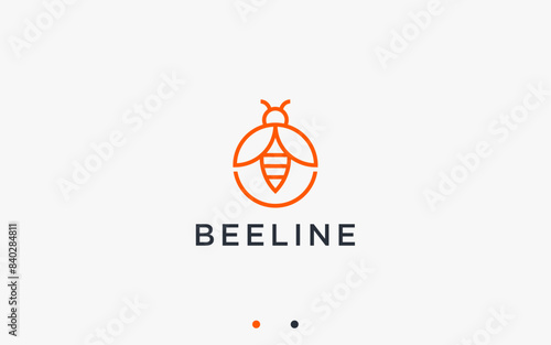 bee logo design vector silhouette illustration