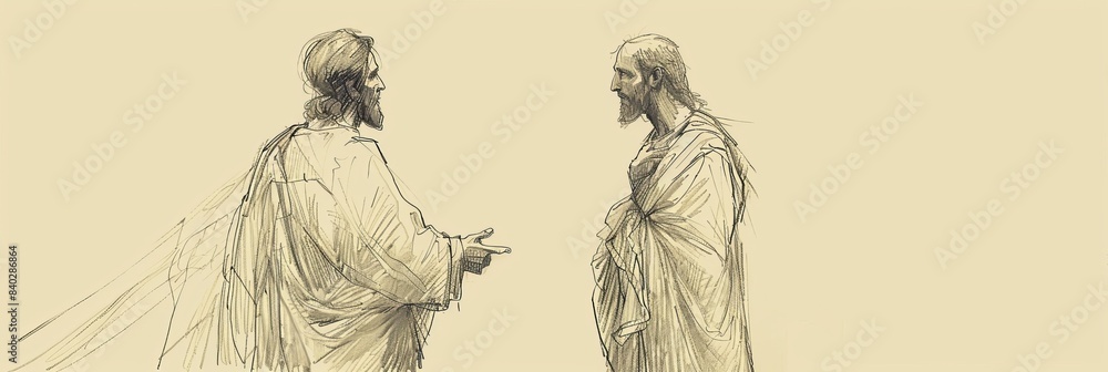 Obraz premium Biblical Illustration of Jesus' Teaching on Salt and Light, Ideal for Banner,Christian banner