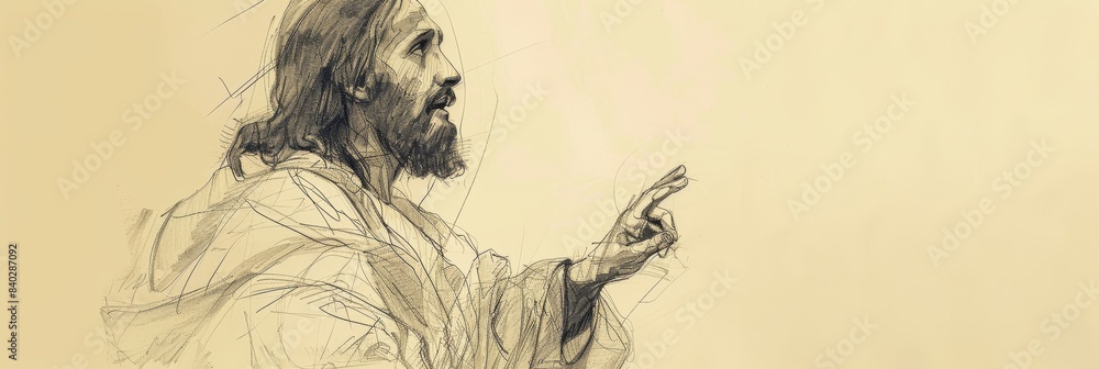 Fototapeta premium Biblical Illustration of Jesus' Prediction of His Death and Resurrection, Ideal for Banner,Christian banner