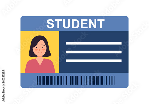 Student identity card concept vector illustration on white background.