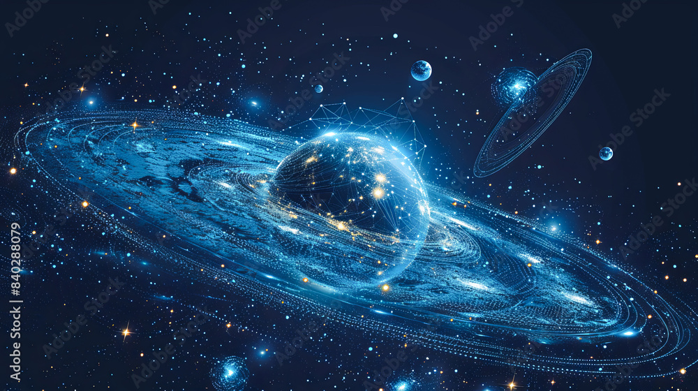 Abstract space background with planets, stars and nebula. Vector illustration. Abstract space background with planets, stars and nebula. Vector illustration.