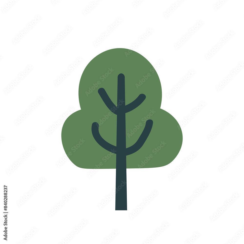 Cute cartoon tree foliage vector illustration, green tree plant in flat design style Cute cartoon tree foliage vector illustration, green tree plant in flat design style