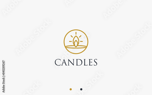 candle logo design vector silhouette illustration