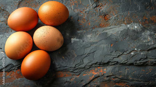 portrait of chicken eggs