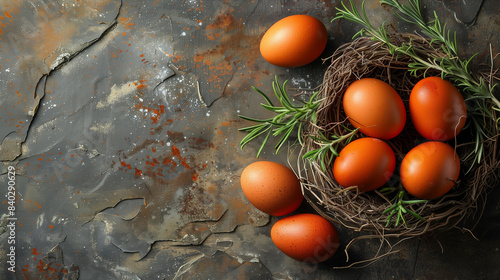 portrait of chicken eggs