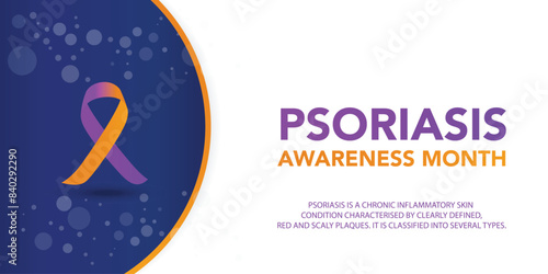 Psoriasis awareness month is observed every year in August, it is a skin condition that causes red, flaky, crusty patches of skin covered with silvery scales. Vector illustration