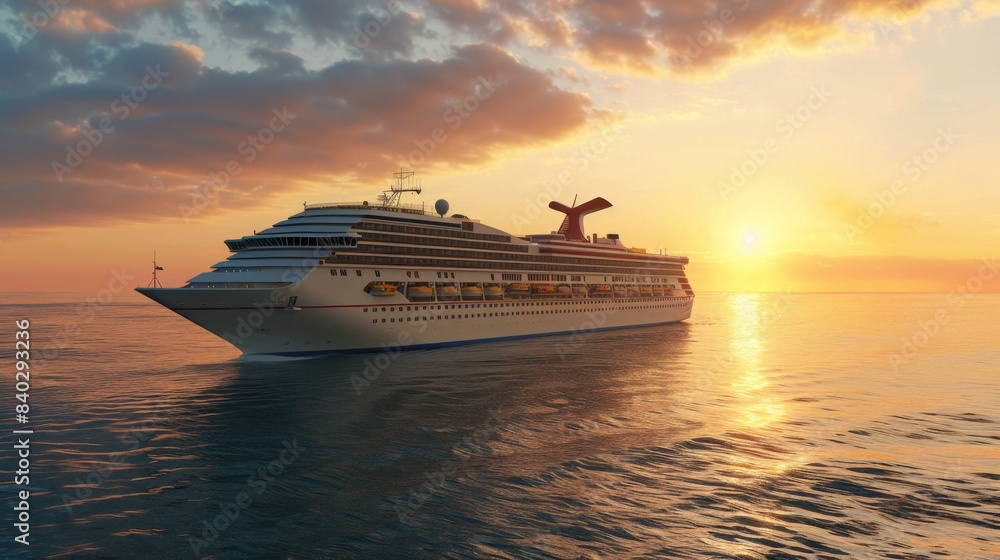 luxury cruise sunrise port arrival , luxury cruise entering port at sunrise luxury cruise sunrise port arrival , luxury cruise entering port at sunrise