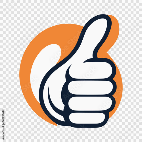 Simple Thumbs Up Icon in Black Outline