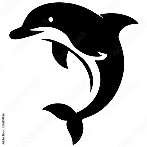 Beautiful dolphin logo design silhouette