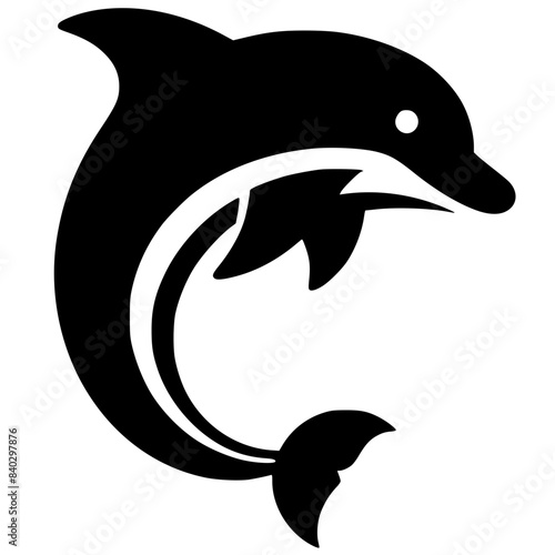 Beautiful dolphin logo design silhouette