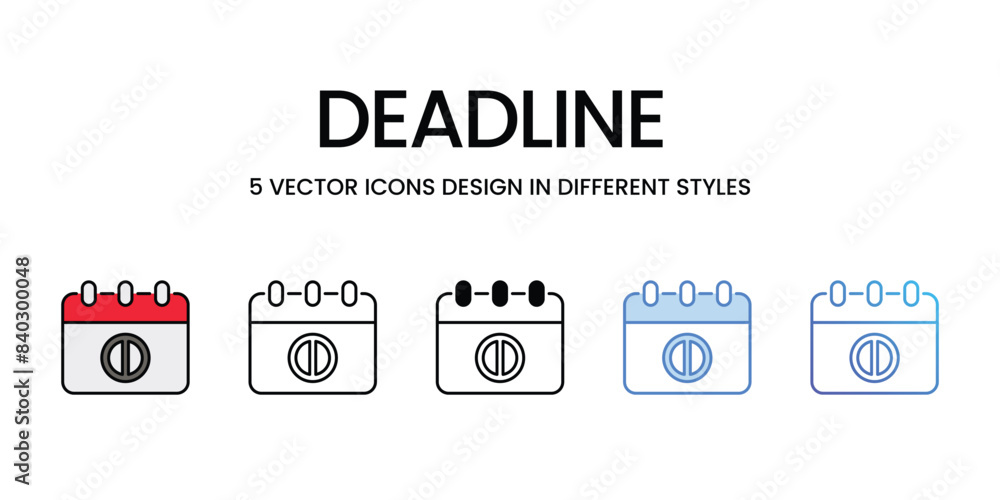 Deadline icons vector set stock illustration. Deadline icons vector set stock illustration.