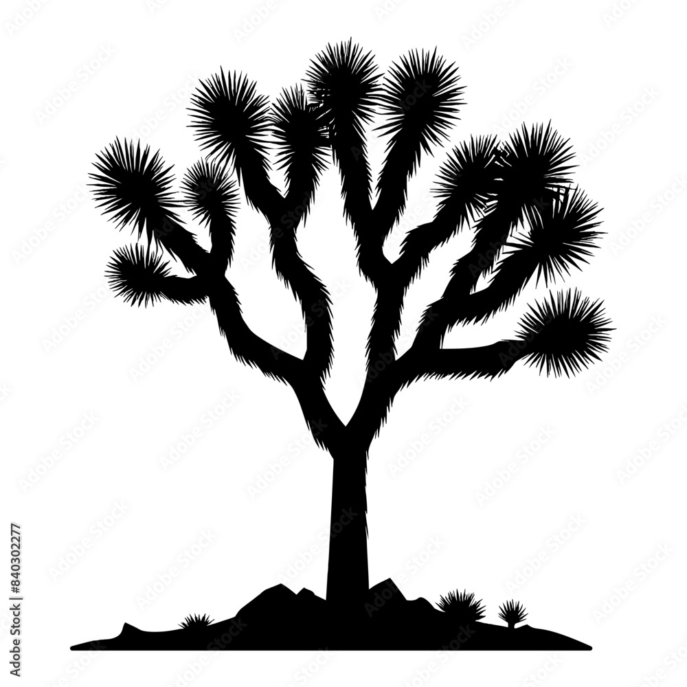 Joshua tree silhouette. vector illustration Stock