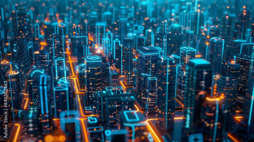 3d render of Cyber punk night city landscape concept. Light glowing on dark scene. 3d render of Cyber punk night city landscape concept. Light glowing on dark scene.