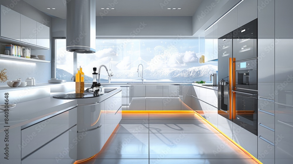 Futuristic culinary technology: futuristic culinary technology in a high-tech kitchen. Futuristic culinary technology: futuristic culinary technology in a high-tech kitchen.
