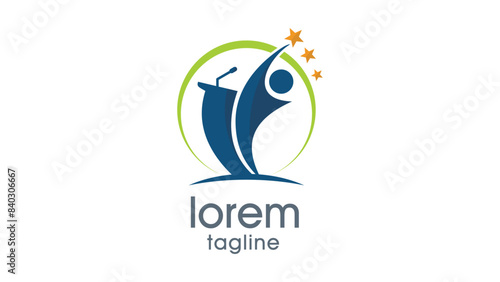Man Logo DEsign, Man Logo, Man, Speaker, Stage, Logo Design