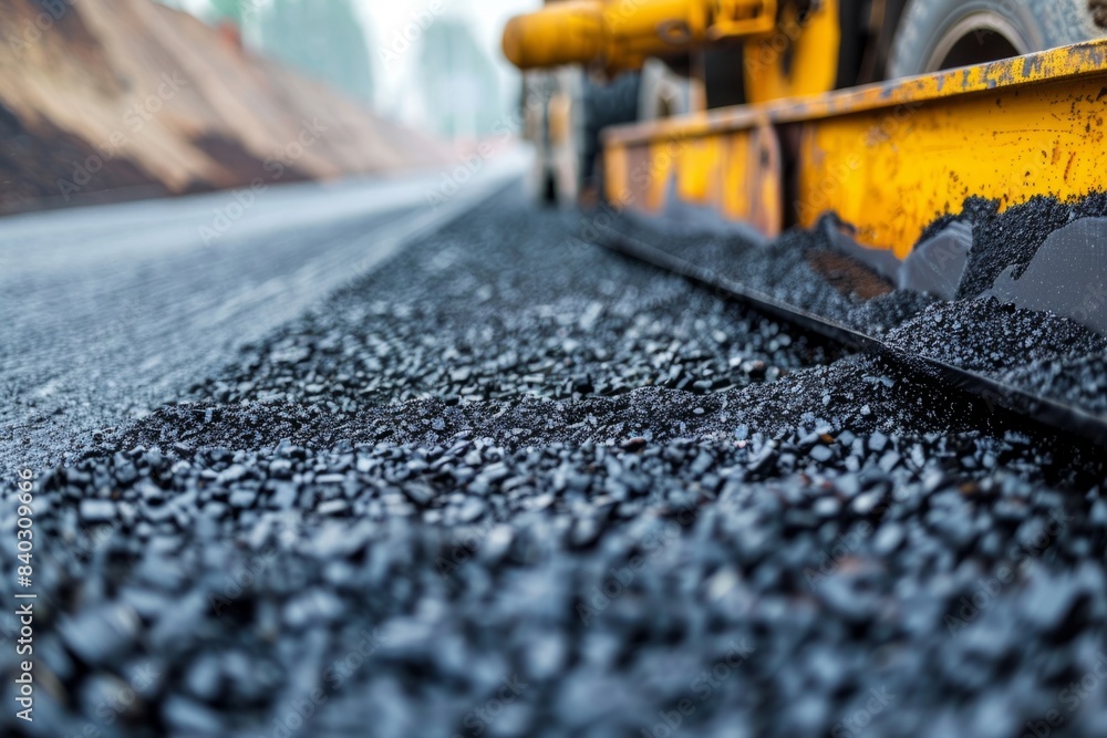 Asphalt road roller press new asphalt on the roadway Asphalt road roller press new asphalt on the roadway