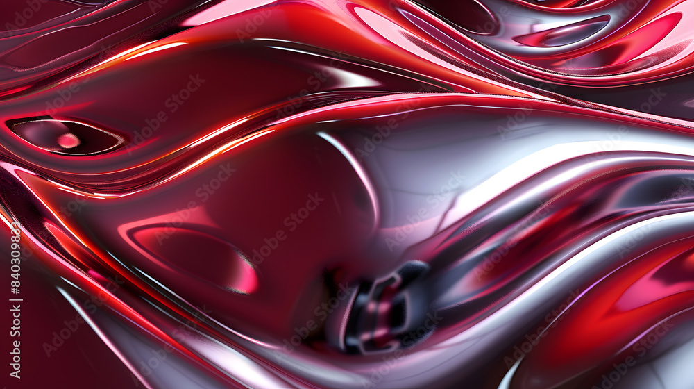 Obraz premium A sleek 3D abstract background featuring smooth, wave-like metallic surfaces and ambient lighting, representing technological elegance and modernity