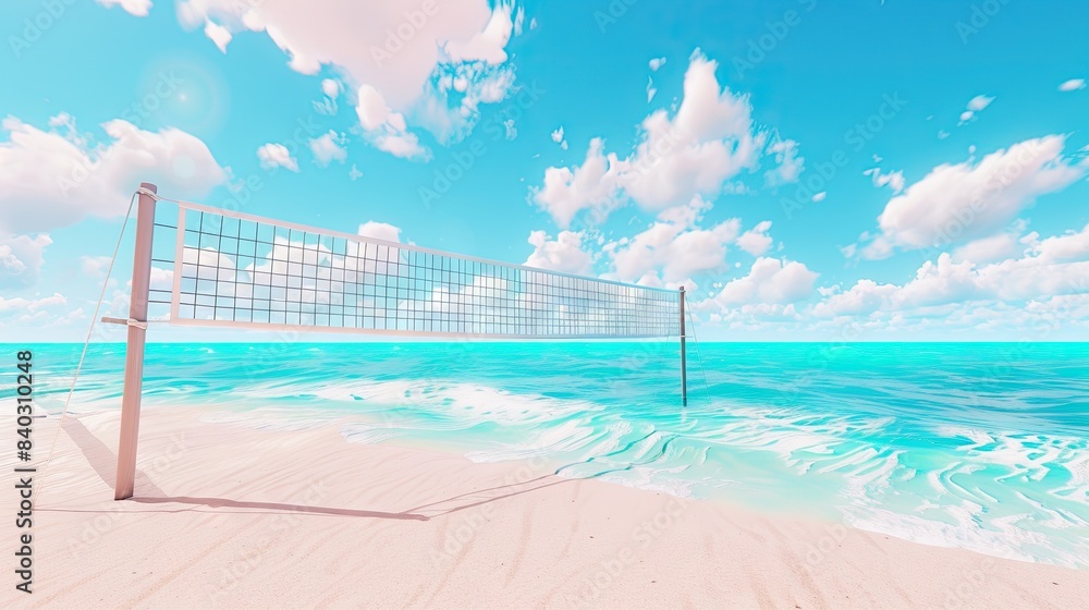 Obraz premium A Beach Volleyball Net Under A Summer Sky