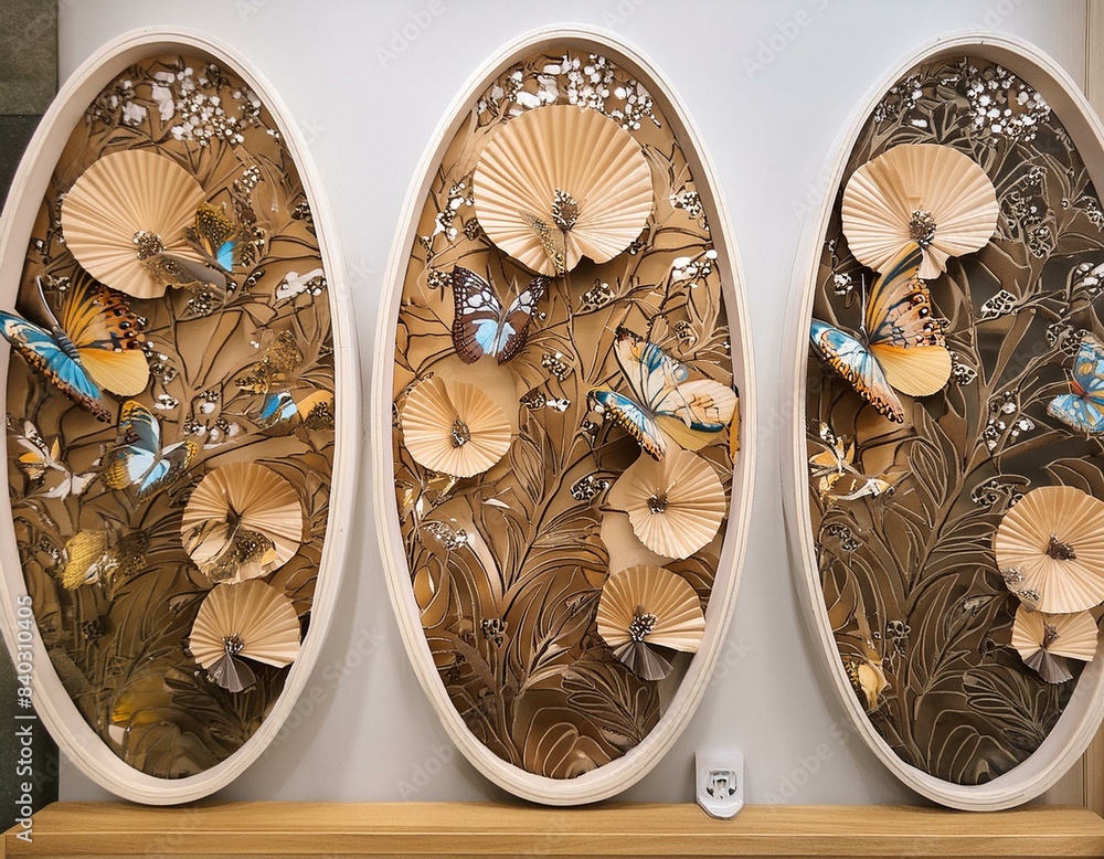 Fototapeta premium Oval Enchantment of Flora and Fauna