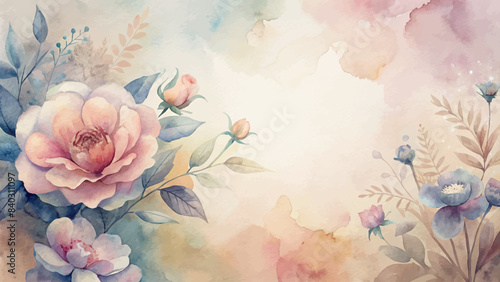 Beautiful floral watercolor background