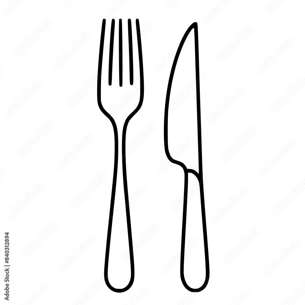 fork and knife line art fork and knife line art