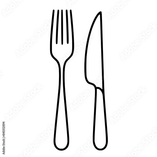 fork and knife line art