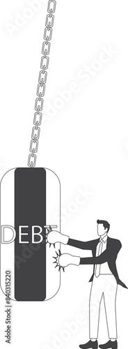 Businessman Debt, businessman punch a debt